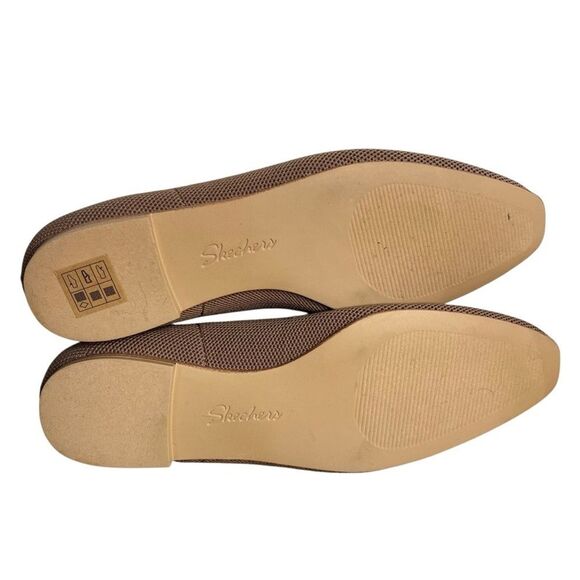 Skechers Cleo Snip Flats Womens 8M Mocha Tan Chain Woven Stretch Shoes - Picture 6 of 7